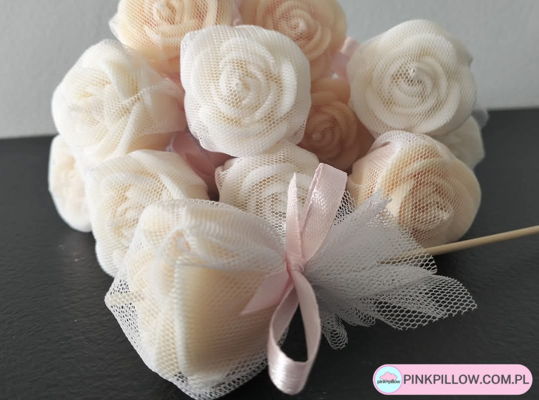 Świeczki Podziękowania dla gości - Małe Róże na patyku - Różne Kolory i Zapachy