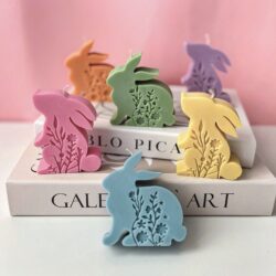 Świeczki Wielkanocne "Zajączki z wzorem" - Różne Kolory