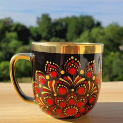 Kubek Artystyczny Dot Art 280 ml - Kolor Czerwono-Złoty