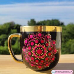 Kubek art z Mandalą 280 ml - Fuksjowy Wzór