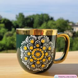 Kubek dla pracownika 280 ml - Biało-Złota Mandala