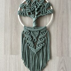 Drzewko szczęścia z Makramy - Kolor Zielony