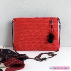 Czerwona torebka Kopertówka - Wymiary 23x16 cm