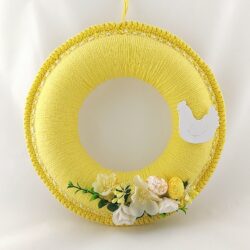 Wianek wielkanocny w kolorze żółtym - Średnica 23 cm