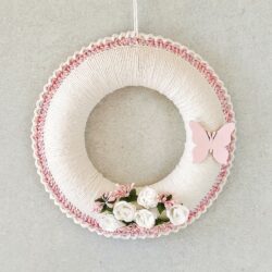 Wianek wielkanocny biały - Średnica 23 cm