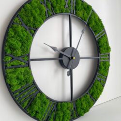 Nowoczesny Zegar na ścianę z Chrobotkiem - Średnica 47 cm