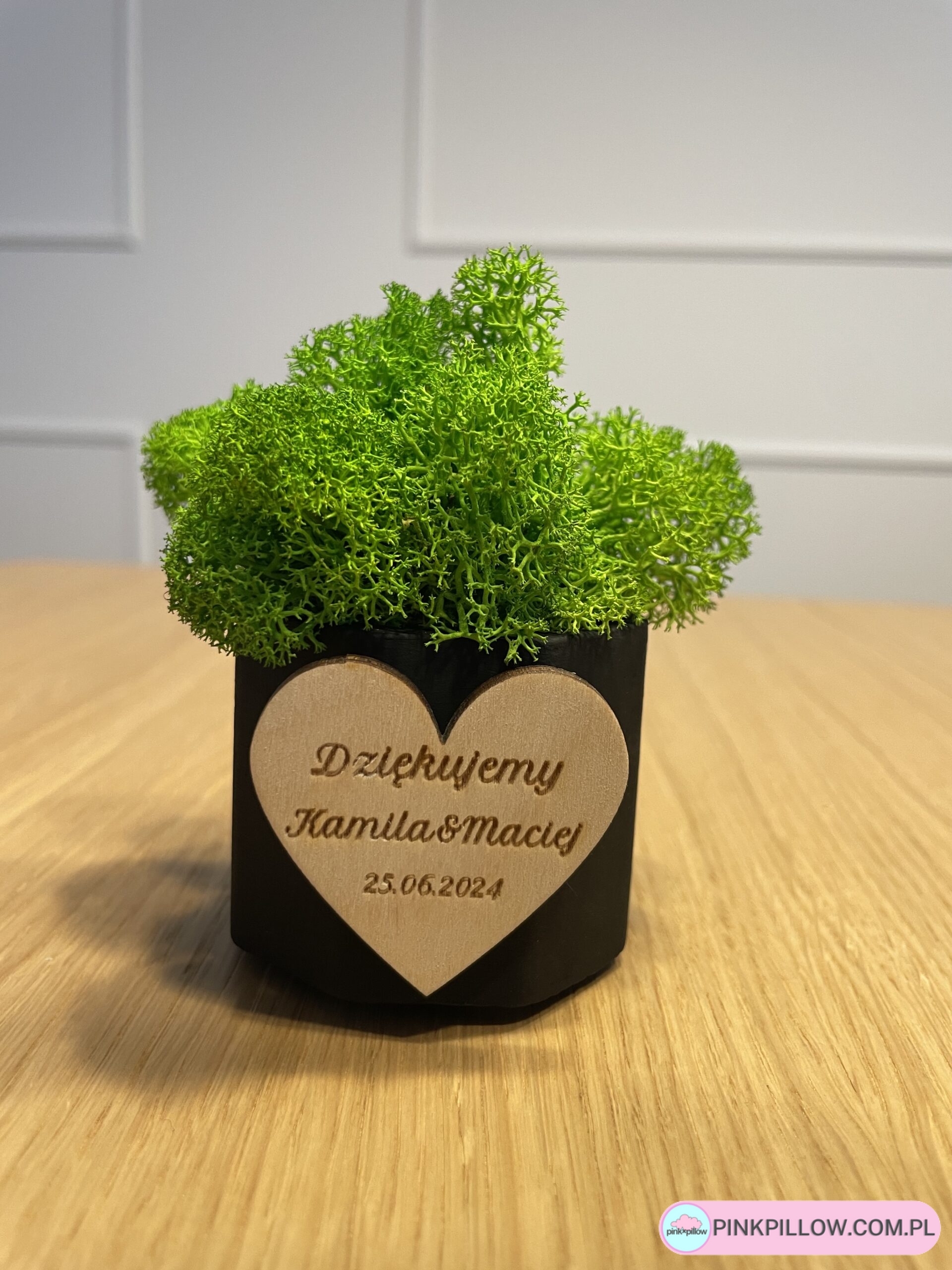 Mała Doniczka z Mchem Chrobotkiem - Grawerowane Podziękowanie