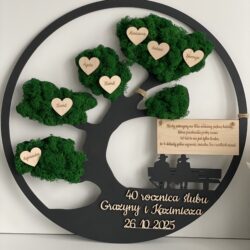 Drzewo z Chrobotkiem 40 cm na Prezent z Dowolną Dedykacją