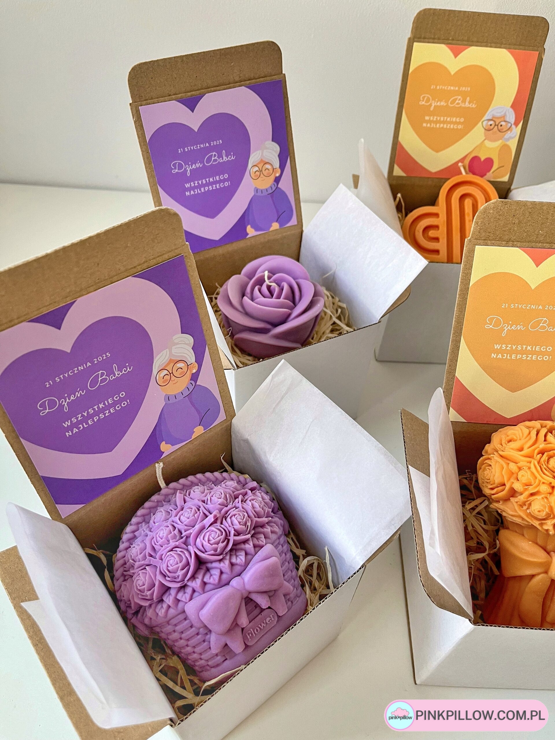 Personalizowany Box na dzień Babci ze świecą w środku