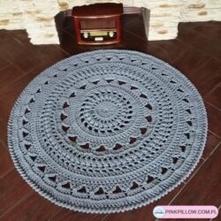 Dywan Etniczny Wzór ze sznurka - Średnica 100 cm - Różne Kolory