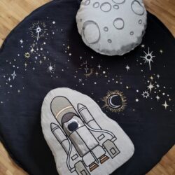 Lniana mata do pokoju dziecka - Wzór Droga Mleczna - Różne Kolory