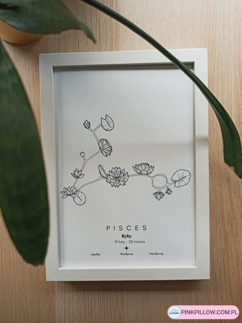 Plakat Znaki Zodiaku – Ryby Pisces – Format A4 - Z bliska