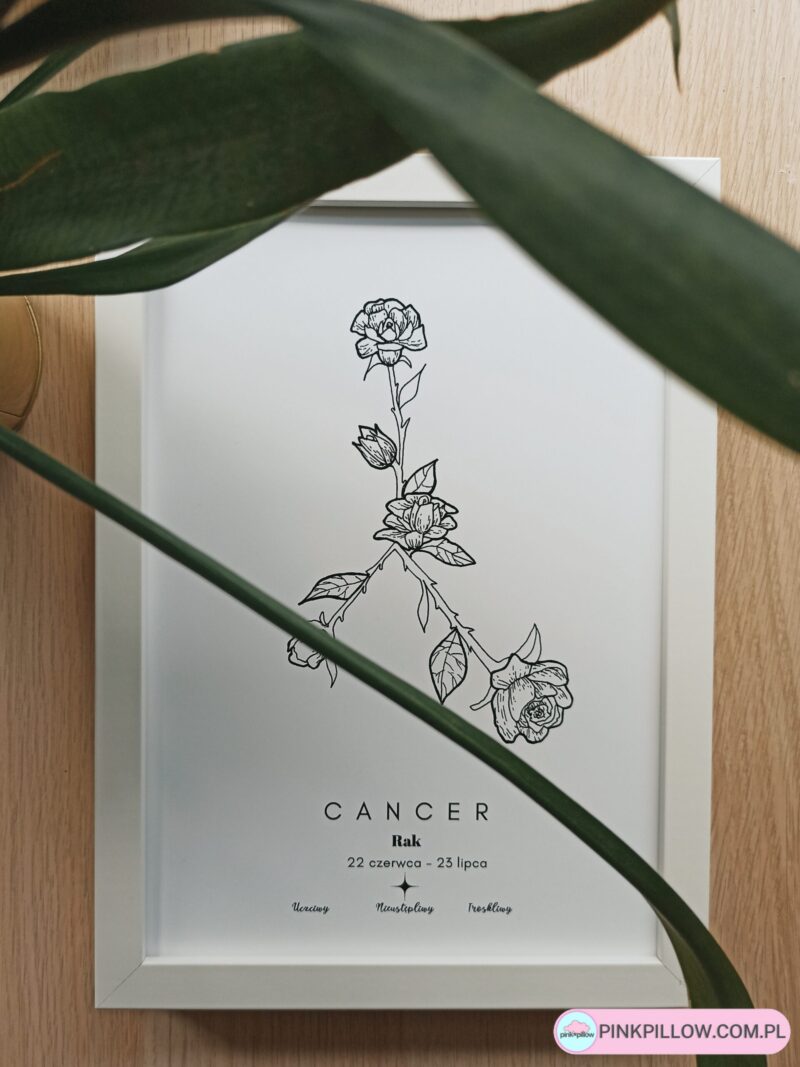Plakat Znaki Zodiaku – Konstelacje Kwiatowe – Rak Cancer – Z bliska