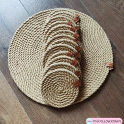 Komplet Podkładki ze sznurka jutowego - 12 Małych + 1 Duża