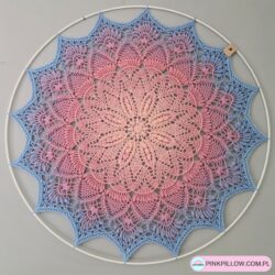 Mandala Elsa na obręczy - Stylistyka Ombre - Średnica 55 cm