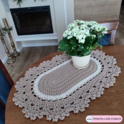 Bieżnik na stół 100 cm - Wymiary 50x80 cm - Kolor Karton i Ecru