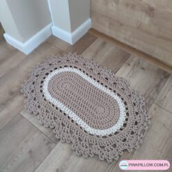 Dywan do salonu owalny - Wymiary 50x80 cm - Kolor Karton i Ecru