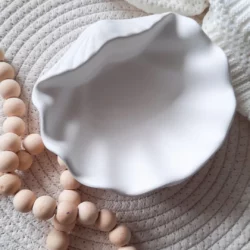 Dekoracyjna Miseczka Muszla z gipsu - Kolor Biały