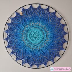 Okrągła dekoracja na ścianę Mandala Turkusowa - Średnica 55 cm