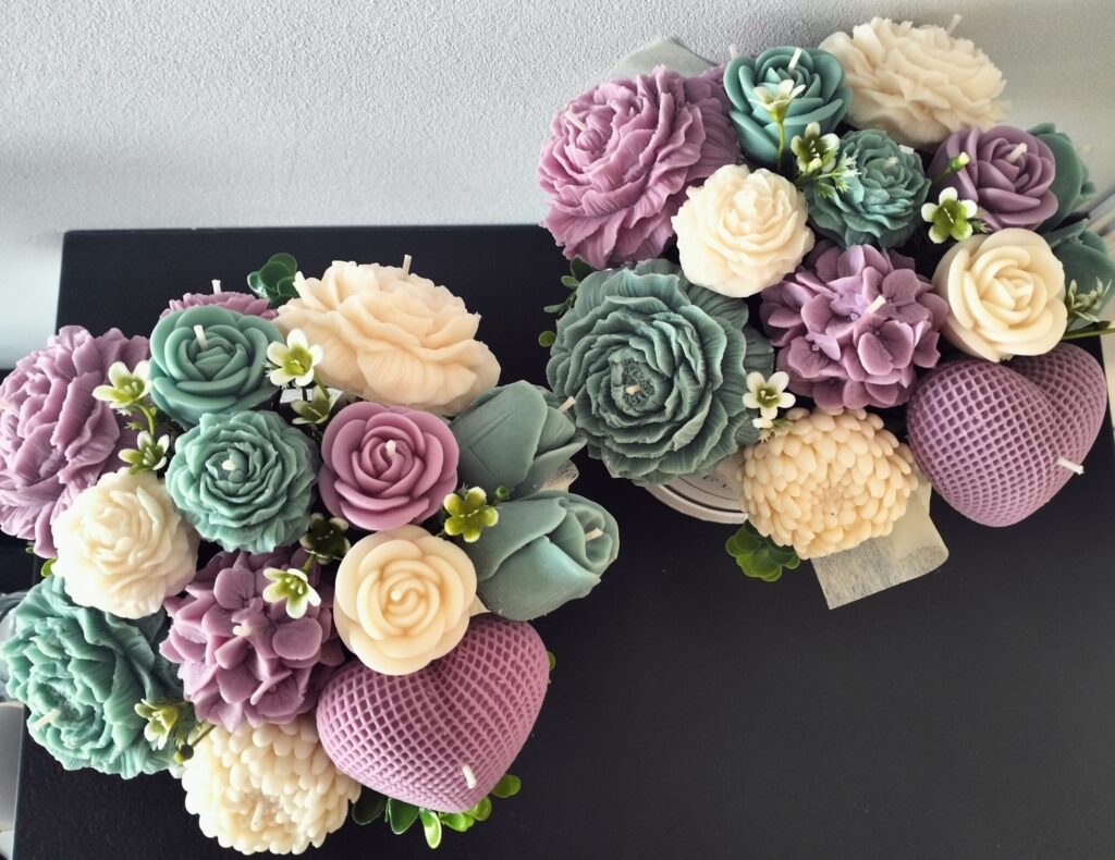 Bukiet ze świec Kwiatów Flower Box na prezent
