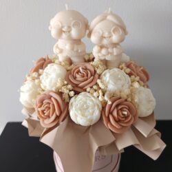 Flower Box na Dzień Babci i Dziadka - Biało-Brązowy