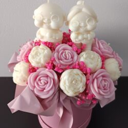 Kwiaty na Dzień Babci i Dziadka Bukiet - Biało-Różowy