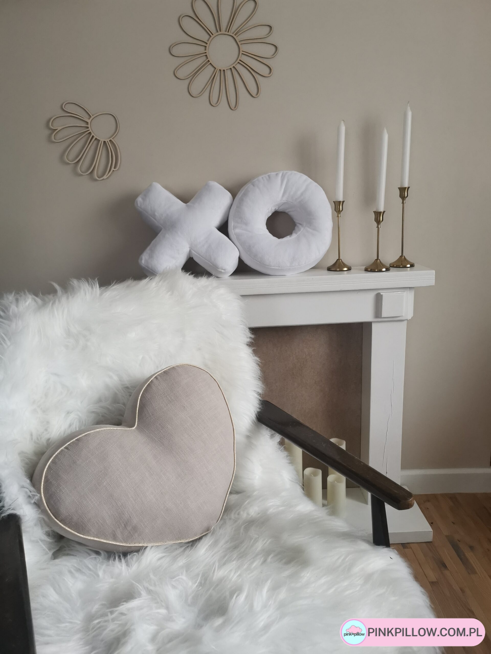 Poduszka Lniane w kształcie Serduszka