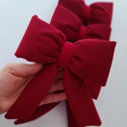 Kokardka Dekoracyjna materiałowa - Czerwona