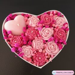 Candle Flower box Serce - Idealny na Walentynki