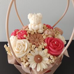 Flower Box Torebka - Kolor Biało-Brązowo-Czerwony