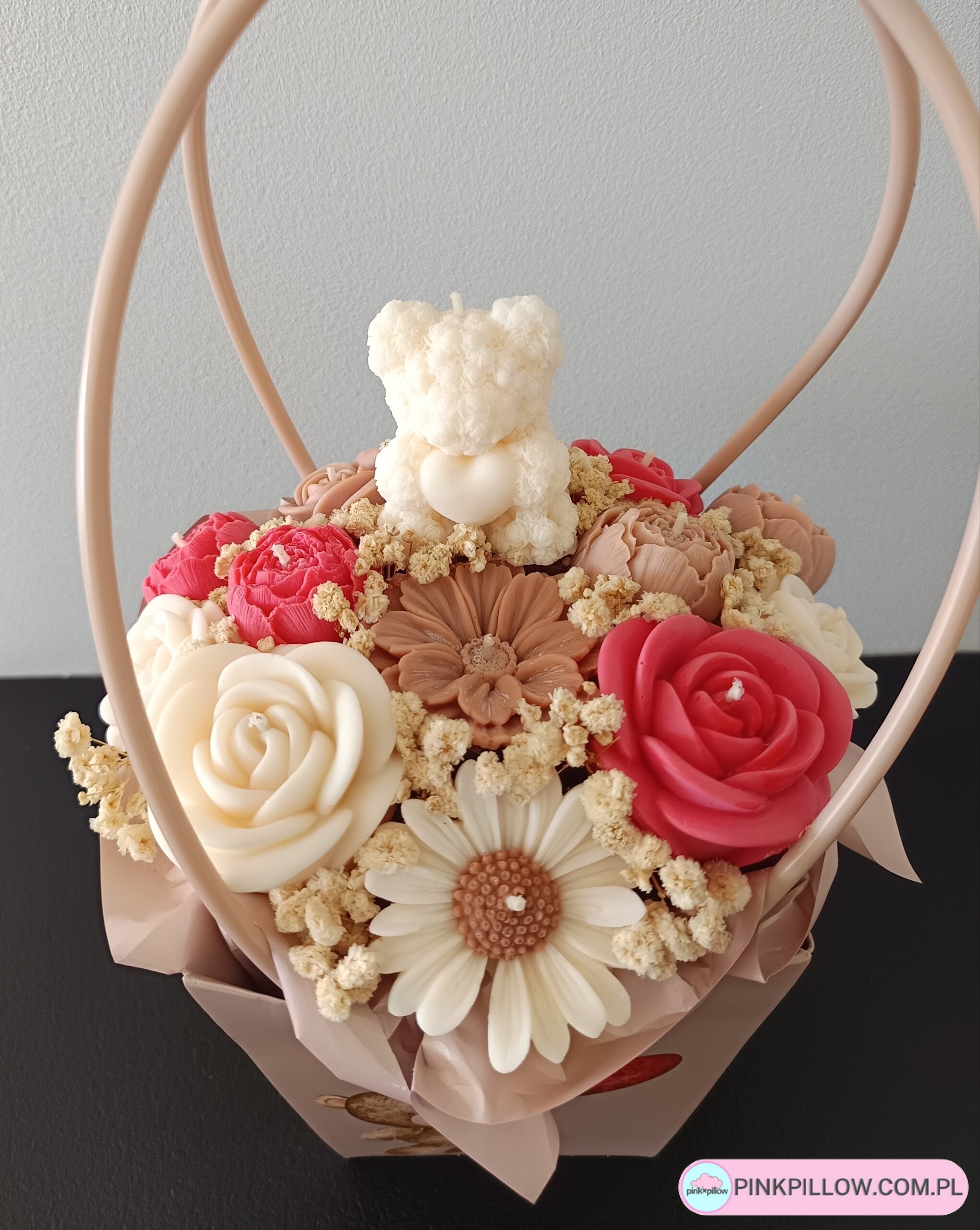 Flower Box Torebka - Kolor Biało-Brązowo-Czerwony