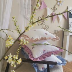 Rustykalna Poduszka z Falbankami - Różne Kolory i Wymiary