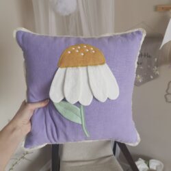 Lniana Poduszka dziecięca z Kwiatkiem - Różne Kolory