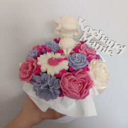 Box Prezentowy na Dzień Mamy ze świec Kwiatów - Różne Kolory i Zapachy