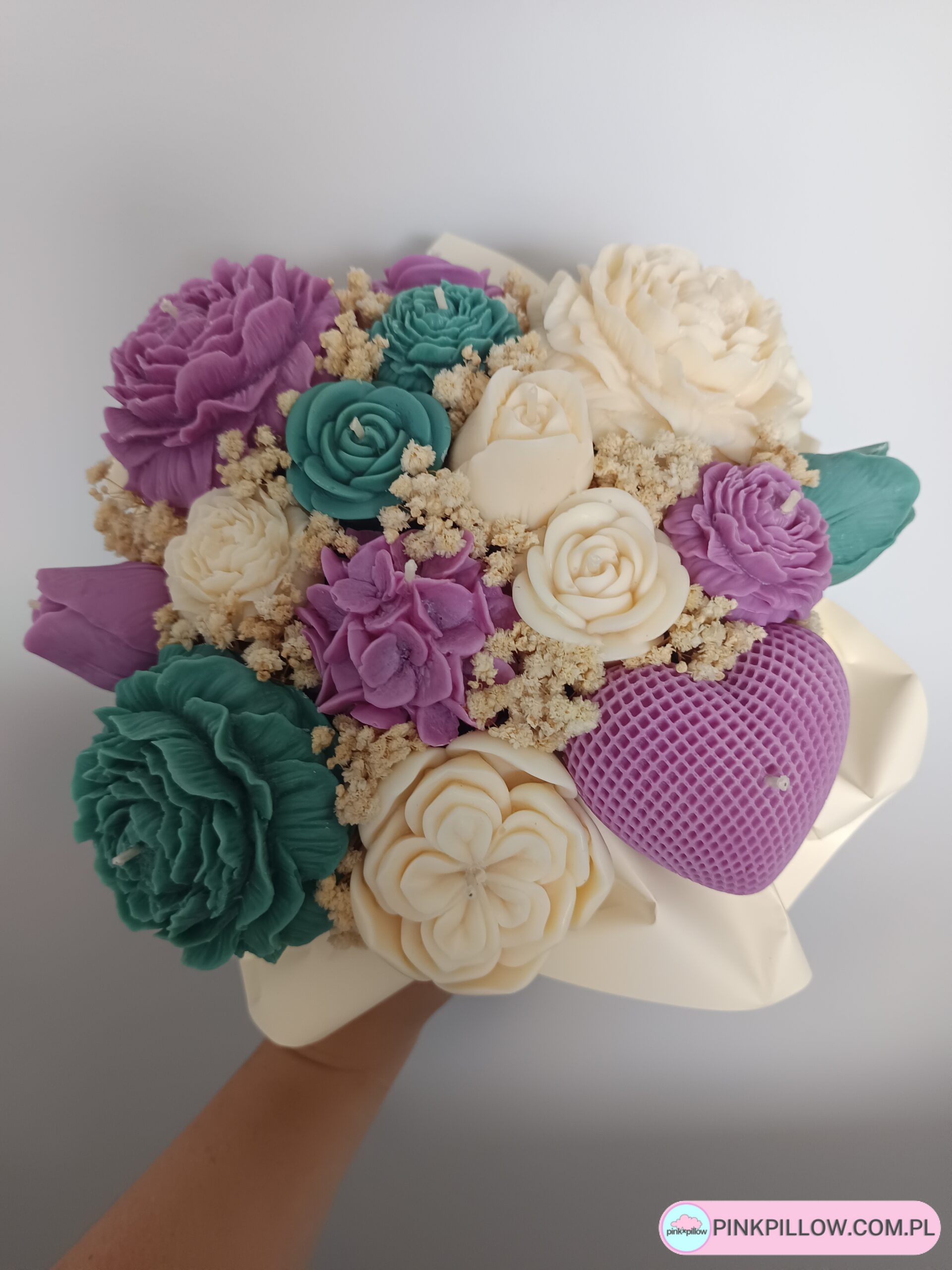 Bukiet ze świec w kształcie Kwiatów - Duży Rozmiar L - obrazek 3