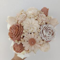 Bukiecik ze świec sojowych w odcieniach Beżu - Wzór 2