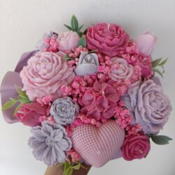 Bukiet ze świec w kształcie Kwiatów - Duży Rozmiar L