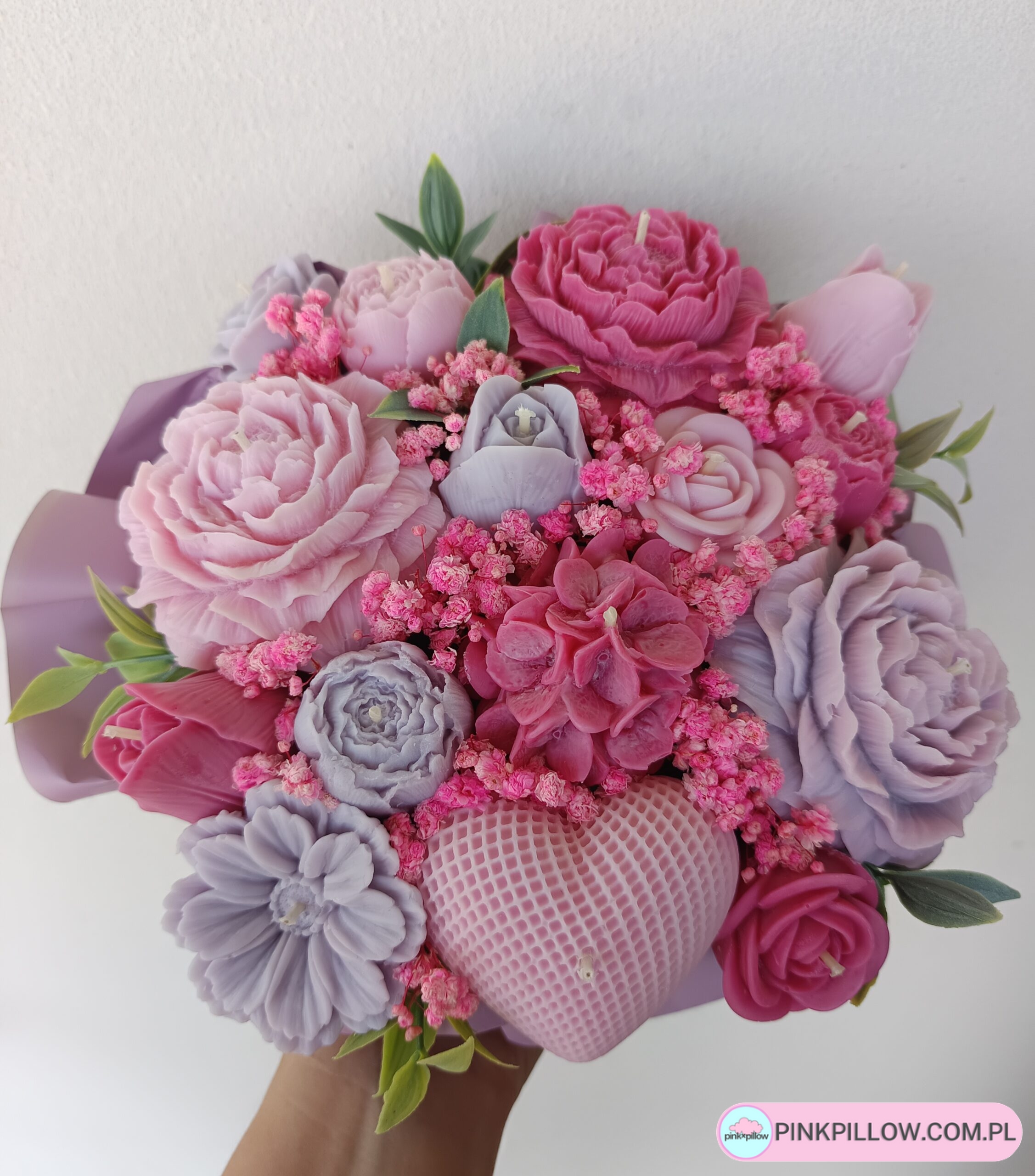 Bukiet ze świec w kształcie Kwiatów - Duży Rozmiar L