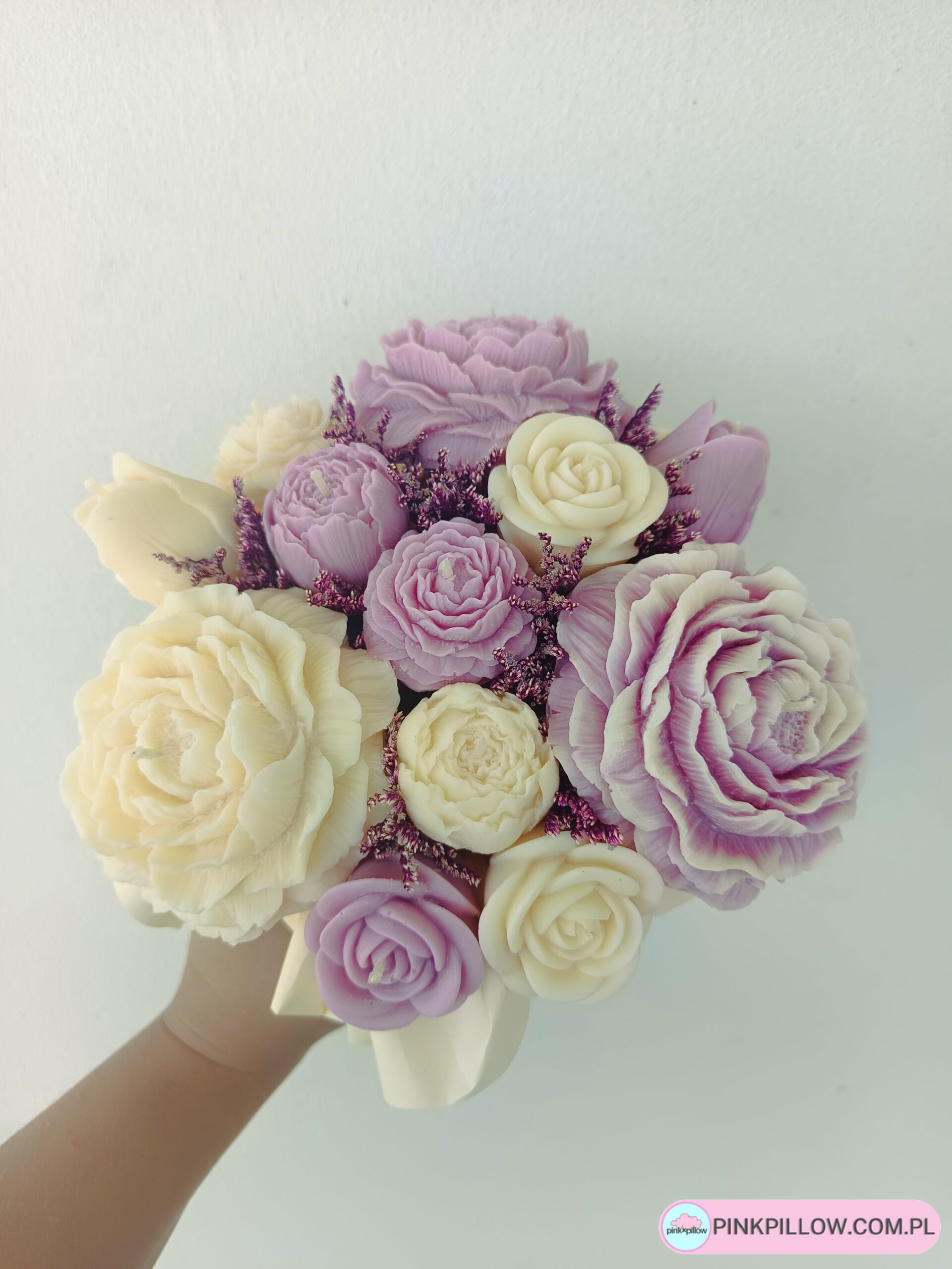 Kwiaty ze świeczek Bukiet w odcieniach Fioletu