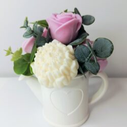 Świeczki w Gipsowej Konewce - Kolor Fioletowo-Biały