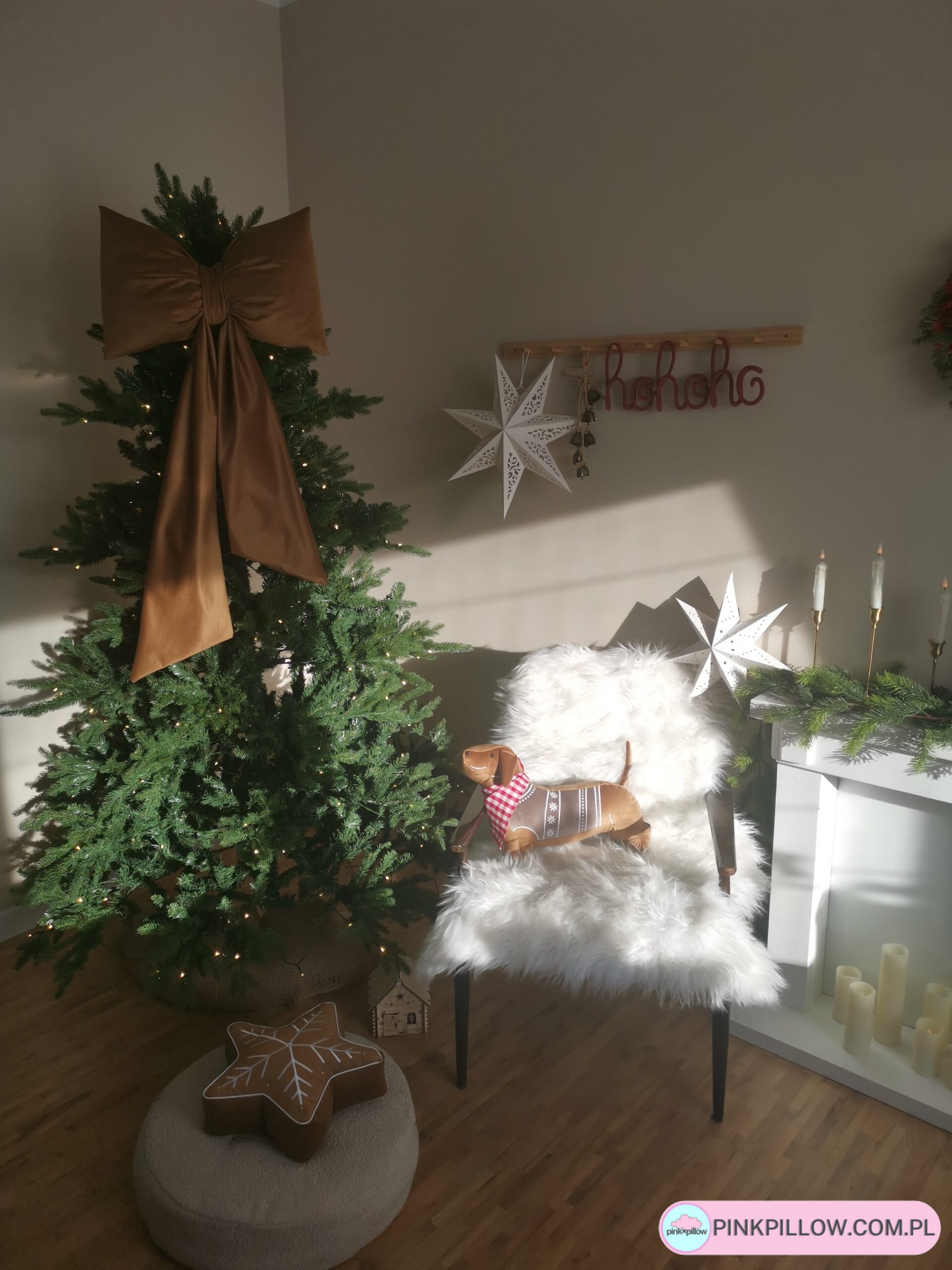 Świąteczna Poduszka Jamnik Piernikowy - Różne Kolory - obrazek 3