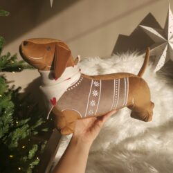 Świąteczna Poduszka Jamnik Piernikowy - Różne Kolory