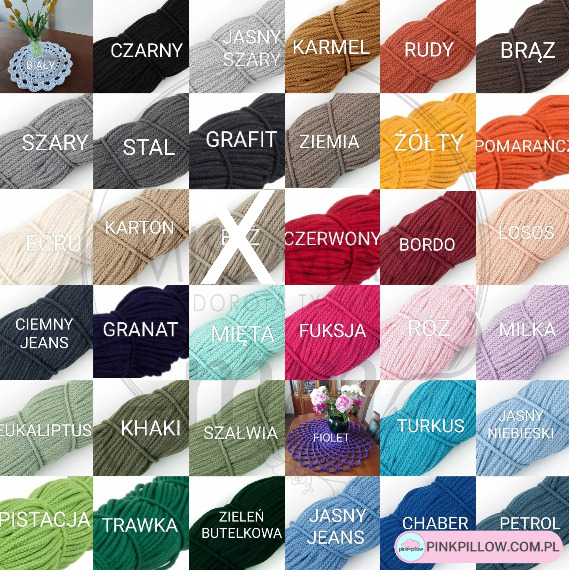 Serweta szydełkowa ze sznurka dekoracyjna 50 cm - Różne Kolory - obrazek 4