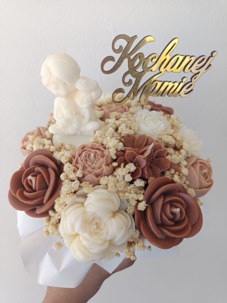 Flower box dla Mamy - Wzór Mama z Dzieckiem - Różne Kolory i Zapachy