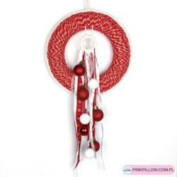 Wianek na drzwi Świąteczny - Kolor Biało-Czerwony