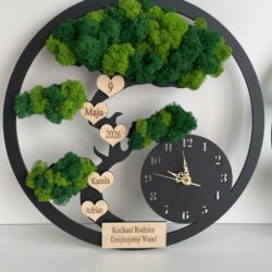 Zegar z Mchem Podziękowanie dla Rodziców na Ślub - Średnica 40 cm