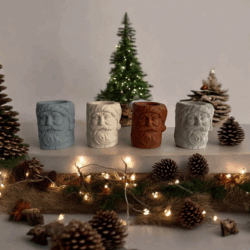 Świecznik betonowy Mikołaj na tealighty