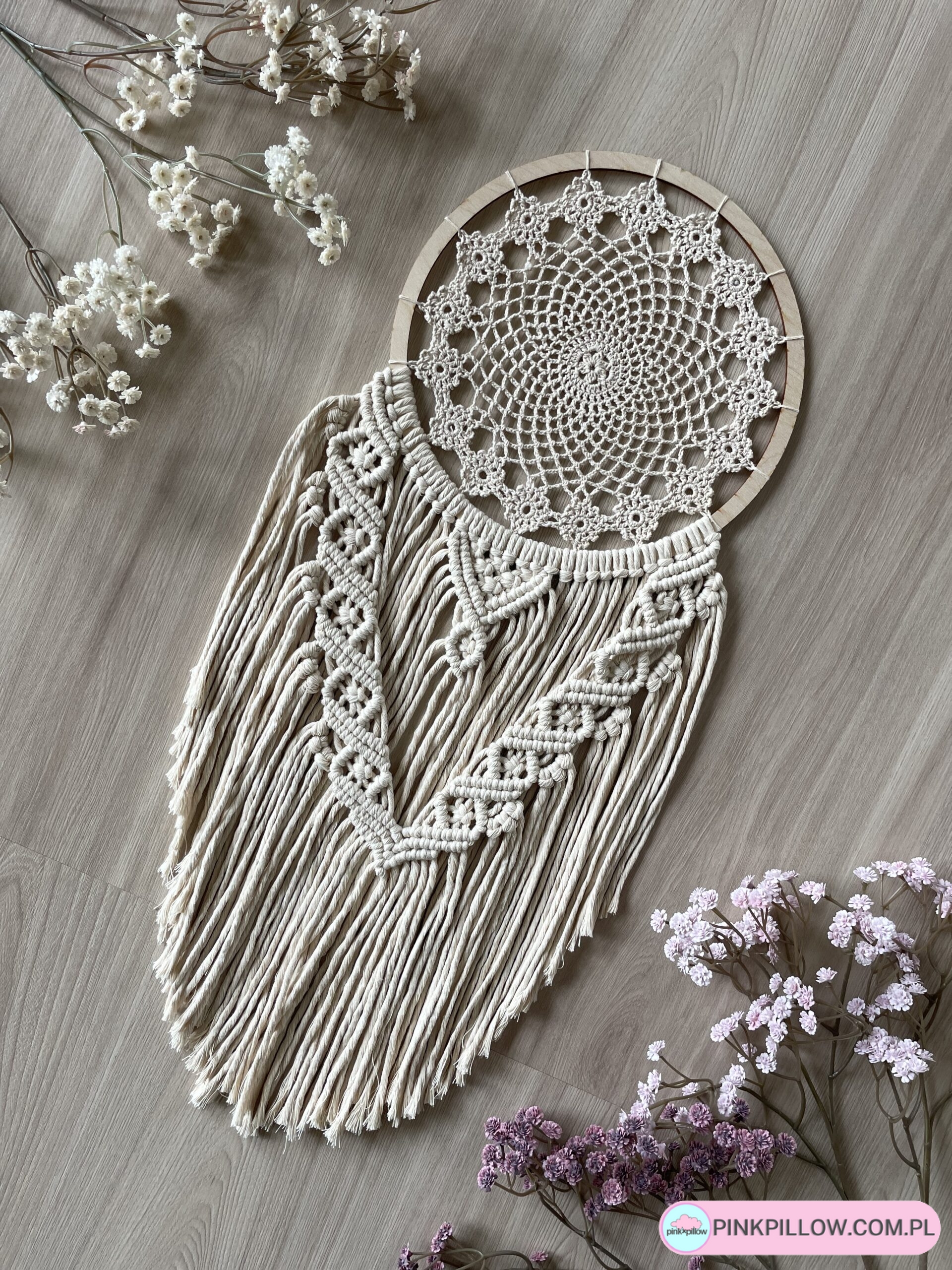 Makrama Łapacz snów pleciony ze sznurka BOHO - obrazek 2