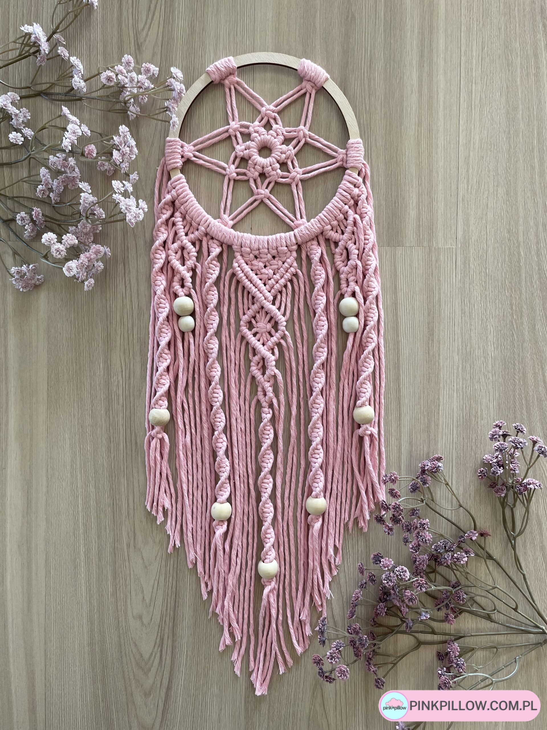 Długi Łapacz snów dla Dziewczynki - Kolor Różowy