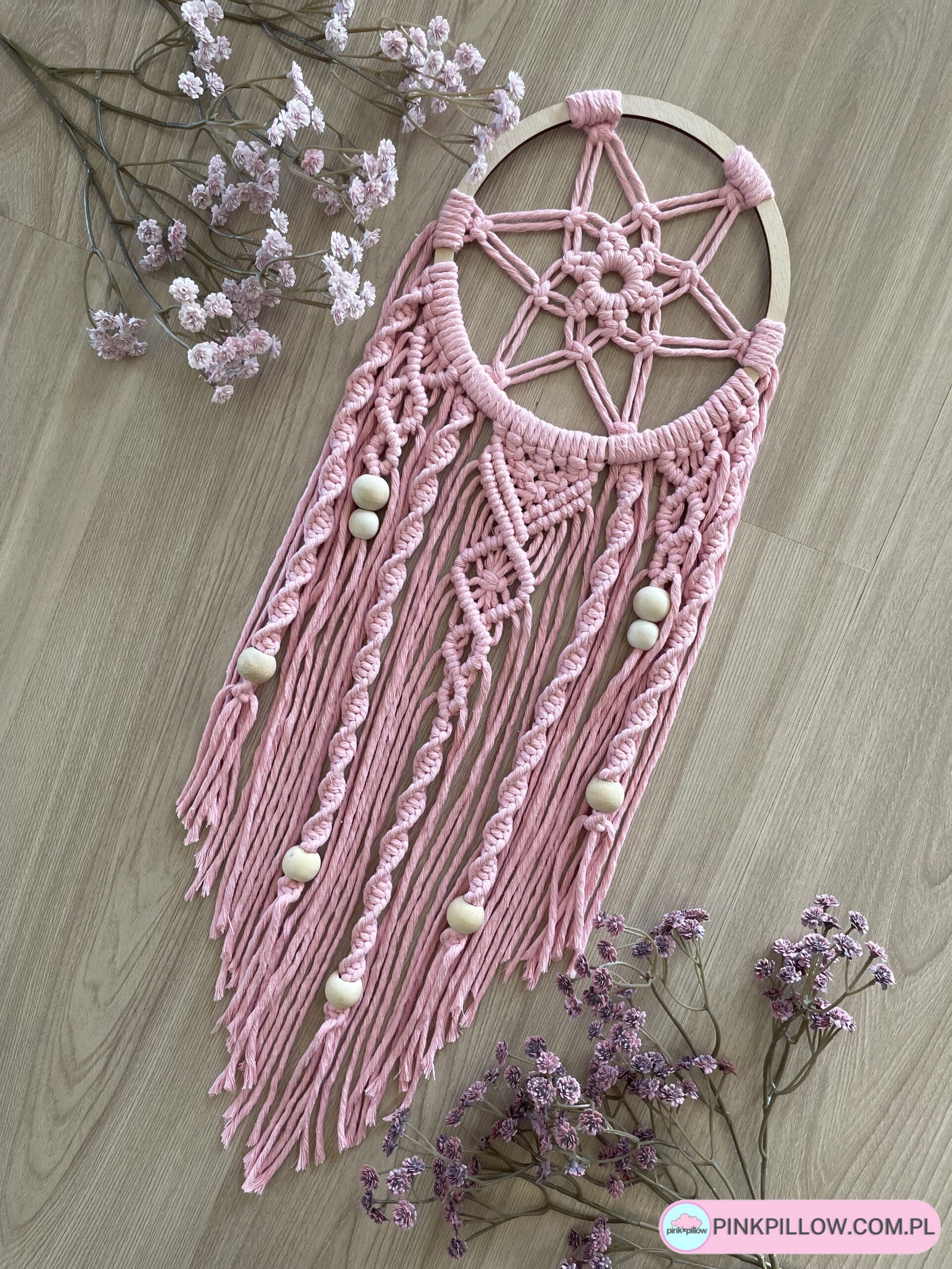 Długi Łapacz snów dla Dziewczynki - Kolor Różowy - obrazek 2